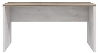 möbelando Schreibtisch >Duro< Schreibtisch Duro: Stilvoll im Provensal-Design mit Pinie Weiß/Eiche Antik. 140x72,2x80 cm, robust (20 kg), ABS-Kanten, zerlegt, Kunststofffüße.