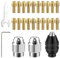 Elsrantor 25 Piezas set Portabrocas Taladro, Mandril de Cobre de 4 Mordazas, Accesorios para Herramienta Rotativa, 0,5 a 3,2 mm, Rápido Repuesto de sin Llave Compatible con Dremel 4000, pour Trio
