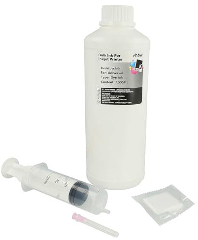 vhbw Nachfülltinte kompatibel mit HP Drucker - Refilltinte Dye Schwarz, 1000ml