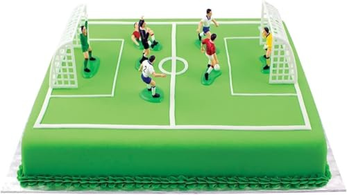 Fußball-Kuchenaufsatz, Fußball-/Fußball-Topper für Kuchen und Cupcakes, Kuchendekoration, Ornamente, 9 Stück, attraktiv verarbeitet, Fußball-Kuchendekorationen, Zuckerguss und Dekorationen