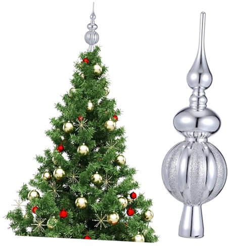 GALPADA Kugelförmige Weihnachtsbaumspitze Aus Kunststoff Kompakt Leicht Dekorativer Christbaumschmuck Für Festliche Weihnachtsdeko
