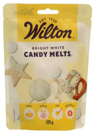 Wilton Candy Melts Strahlend Weiß: Schmelzende Glasur mit Süßem, Cremigem Geschmack zum Gießen, Dippen und Dekorieren - für Cake Pops, Keksen, Pralinen und Kuchen - 125 g