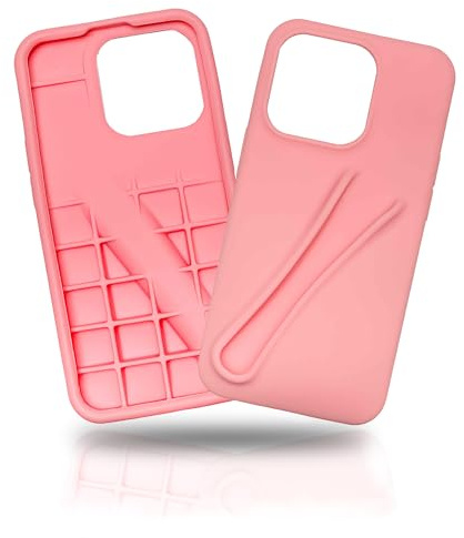 Lip Gloss Case (Pink, Iphone 16 Pro) Silicon Lip Gloss Holder Cute Protective Shock proof Stylish Womens Girls Cover Soft Lip Glaze