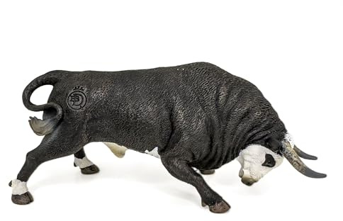 DQB DeQUBE Bravo Toro 901111 Figur mit weißem Gesicht, Sammelfigur, maßstabsgetreu und handbemalt, Kollektion Toro Bravo Deqube, Größe 15 x 8 x 4 cm