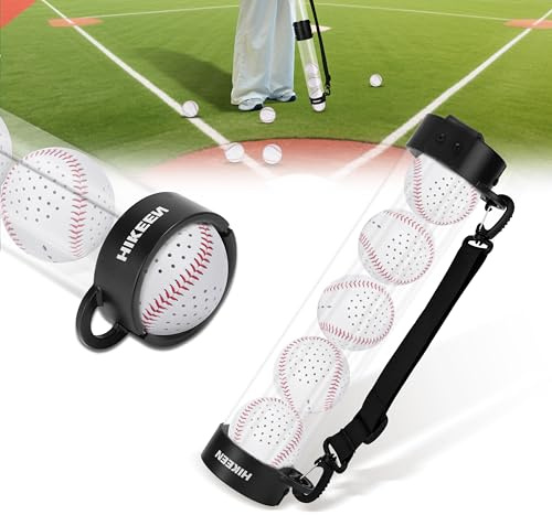 BOOSTEADY Robuster Baseball-Aufnehmer für 5 Bälle Schnellaufnahme und Aufbewahrung inklusive Schultergurt für Baseball-Zubehör – Bälle Nicht im Lieferumfang enthalten