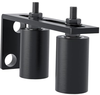 predolo Rouleau de guidage pour portail coulissant avec support en L, pièces de rechange universelles, mouvement fluide, polyvalent, robuste, remplacement, Noir