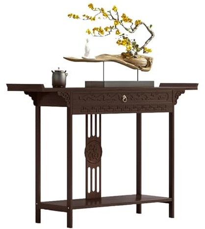 SXDQMX Console Meuble Entree, Console D Entree, Ornée de Motifs Sculptés Symbolisant la Chance et Les Bénédictions, Idéale pour Les Couloirs(100 cm/39 in)
