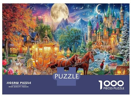 Mondlichtfantasie 1000 Stück DIY Puzzle Städtisches Pferd Logik-Skill-Puzzle Für Partypuzzle-Spiel, Puzzle-Liebhaber 52x38cm/1000pcs