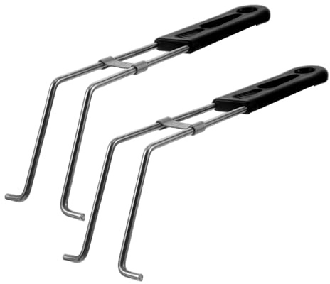 ibasenice Lot de 2 Poignées Universelles pour Panier à Friture Résistantes la Chaleur en Acier Inoxydable, Accessoires pour Friteuse D’extérieur, Fixation Rapide et Ergonomique Cuisine