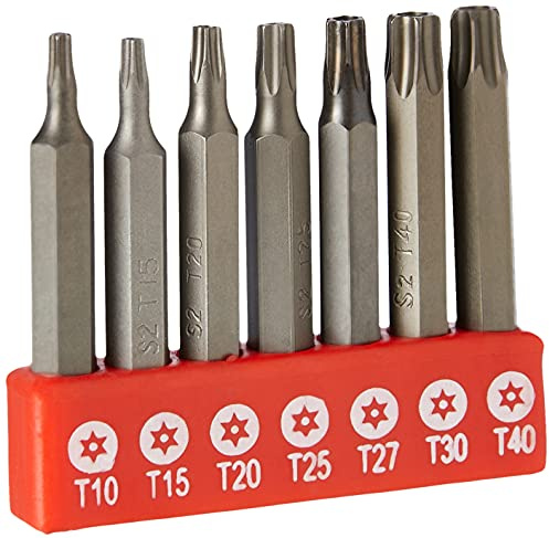 Blue Spot 14103 Long Security Torx Bits, Silver, Set of 7 Piece