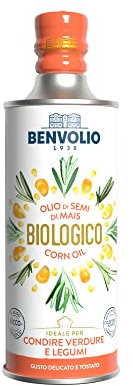 Olio di Mais Biologico - BENVOLIO 1938 | 500Ml - Olio di semi di Mais BIO Ricco di acido linoleico, Olio di Granoturco BIO proveniente da germe di granoturco biologico ORGANIC CORN SEED OIL