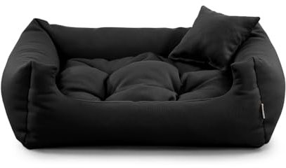 Gutekissen Stoff Hundebett Hundeliege Hundekissen Hundeliege Hundeliege Hundeliege - Langlebige Materialien und hohe Qualität NEO (S - 70x55, Schwarz)
