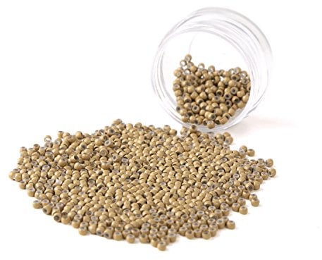 Vlasy Silicone Lined Nano Rings Beads for Nano Tip Hair Extensions Micro Nano Beads (200pcs, L.Brown)