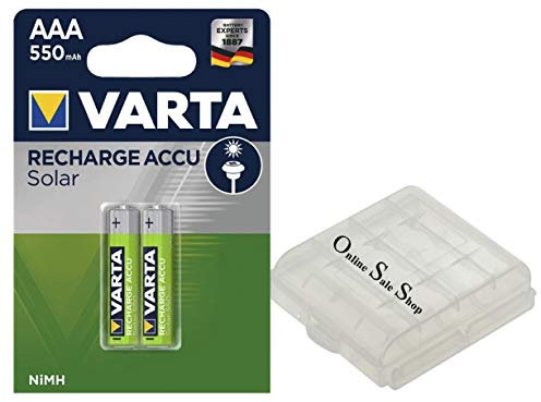 Varta - 2 batterie AAA, 550 mAh, ricaricabili, senza effetto memoria, per telefoni cordless, Siemens Gigaset S100 S150; SX100 SX150 S1 S440 + chip per carrello della spesa OSS