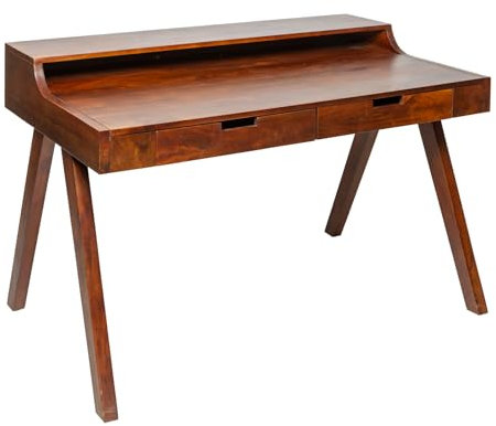 invicta INTERIOR Massiver Sekretär Monsoon 100cm Akazie Schreibtisch Markant Finish Schminktisch Tisch