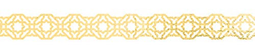 folia 29004 - Washi-Dekor, Spitzenbordüre aus Reispapier, Hotfoil gold, ca. 15 mm x 5 m, klebt auf zahlreichen Oberflächen, rückstandlos ablösbar, zum Verzieren und Dekorieren
