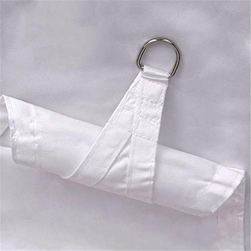 Voile D'ombrage Rectangulaire en Tissu Polyester Oxford Imperméable Coupe-Vent Et Anti-oxydation Anti-UV Parasol, Terrasse Extérieure Auvent De Jardin (3.6 * 3.6m,Blanc)