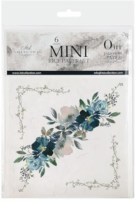 ITD Collection - Mini Reispapier Kreatives Set 14,8 x 14,8 cm (6 Blätter), Decoupage Reispapiere für Basteln, Papier zum Dekoration, Mehrfarbig (RSM018), The Elven Valley