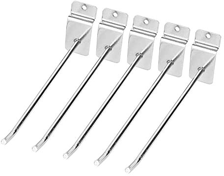 Oumefar Slatwall Hake Set 25Pcs 6 Zoll Panel Haken Lamelle Wandpaneel Haken Werkzeughalter Kleiderbügel Display Haken Wand Produktträger Shop Regal Haken