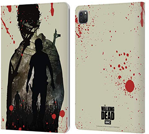 Head Case Designs Licenciado Oficialmente AMC The Walking Dead Rick Siluetas Carcasa de Cuero Tipo Libro Compatible con Apple iPad Pro 11 2020/2021 / 2022
