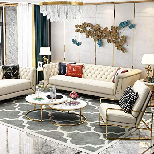 jvmoebel Chesterfield Leder Couch Polster Sitz Garnitur 3+2+1 Sitzer Designer Couchen Neu