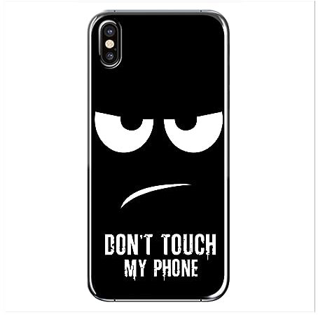 König Design Handyhülle Kompatibel mit Apple iPhone X/iPhone XS Hülle TPU Eckenschutz Stoßfest Dünn Kratzfest Schutzhülle - Dont Touch My Phone Schwarz