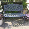 Lazy Susan Rose Gartenbank in Schiefergrau, Grünes Sitzkissen | Sandguss-Aluminium | Wetterfest | Rostfrei | Wartungsarm | 3 Jahre Garantie
