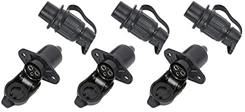 TAEUYYM 3 Pièces Prise Remorque Et Prise pour Remorque 3 Broches, Prise 12V Etanche Remorque 3 Broches Femelle Male, Prise pour Attelage 3 Broches Convient Remorque Camion Tracteur Agricole Véhicule