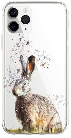 SmartGiftShop British Farm Woodland Animals Case Splatter Art CLEAR Phone Cover Case Exclusive Artwork for iPhone 13 Mini - Hare