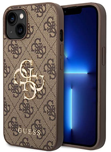 Guess Golden Logo kompatibel mit iPhone 14 Plus Hülle - Braun, GUHCP14M4GMGGR, schwarz