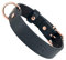 Chien Collier Cuir, Qualité Cuir Souple, Fait À La Main en Espagne, Petit Moyen Grand Chien. Noir et Or Rose.