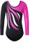 XFGIRLS Gymnastikanzug für Mädchen, langärmelig, glitzernd, glänzend, athletisch, Ballett, Tanz, Turnanzug, 3–14 Jahre, Schwarz, HotPink, 7-8 Years