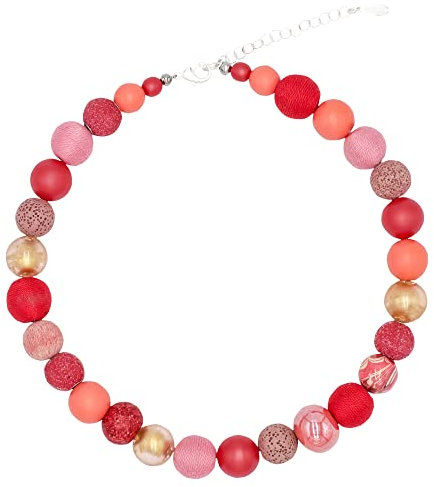 Feliss Handmade: Ketten aus Perlen, Halskette Damen. Statement Kette 45 cm lang. Choker Halsband, aesthetic Necklace Schmuck. Beads Perlenkette für Frauen in rot (Red Range small)