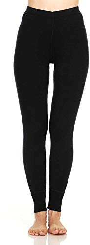 Minus33 Merino Wool Women's Midweight Base Layer Bottoms - Thermounterwäsche aus 100% Merinowolle für Damen - Erneuerbarer juckfreier Stoff – Schwarz – M Petite