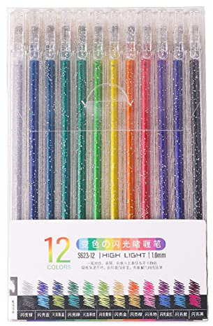 Glitzerstifte Magische Stifte 12 Farben Glossy Outline Marker Stifte Set Magic Metallic Zauberstifte für Ostern Basteln Kinder, Ostereier Bemalen, Eier Färben, Zauberstifte Mädchen Geschenke 4-12