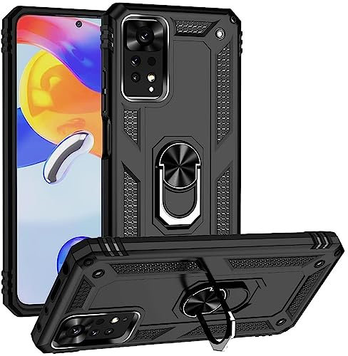 CoolGadget Outdoor Handyhülle für Xiaomi Redmi Note 11 / 11s Outdoor Case, Defender-Design mit stoßfestem Rundumschutz und Ringhalter, kompatibel mit Xiaomi Redmi Note 11 / 11s (6,43 Zoll), Schwarz