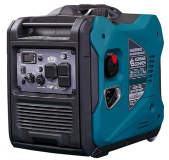 Konner&Sohnen Dual Fuel Inverter Generator - 5500W, 120/240V, Portable and Lightweight, Super Quiet with CO Sensor and Fuel-Efficient Technology, Gas & LPG Powered (German brand,model:KS 6000iEHS CO)