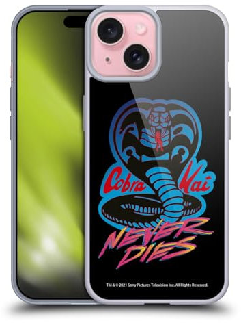 Head Case Designs Offizielle Cobra Kai Never Dies Logo Schluessel Kunst Gelhülle [Militärischer Schutzgrad] Kompatibel Mit Apple iPhone 15 Und Kompatibel Mit MagSafe