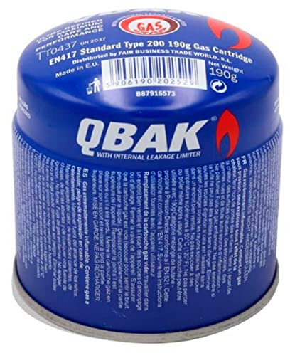 Acan Tradineur - Pack de 6 bombonas de Gas, Cartuchos con Sistema de Bloqueo, limitador de Fugas para hornillo de Camping, butano-propano, Ultra Refinado, 190 gr, Modelo Aleatorio