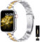 MaEiol Metall Armband für Apple Watch 49mm 45mm 44mm 42mm / Series 10 46mm, Damen Herren Ersatzarmband Edelstahl Armbänder für Apple Watch Ultra/SE/Series 10 9 8 7 6 5 4 3 2 1, Gold&Silber