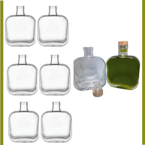 Esencia Andalusí Botella vacia de vidrio de 500 ml para Vino, Licor, Aceite, cerveza, Botella elegante diseño, tipo Melanie 500 ml tapon vertedor madera (6)