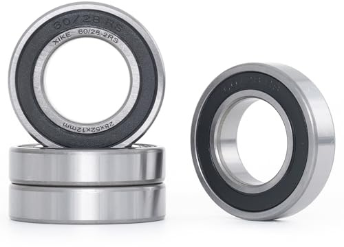 XiKe 4 Stück 60/28-2RS Kugellager 28x52x12mm aus 100Cr6 Stahl | Beidseitig Gummidichtung, werksgeschmiert, Ideal für Motoren, Getriebe, Pumpen, Elektrowerkzeuge & Industrieanlagen.