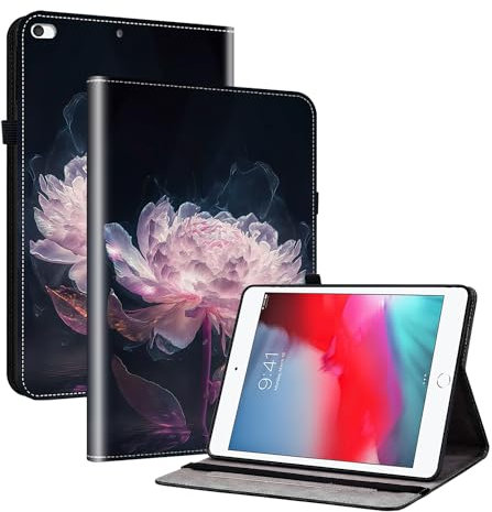 Rosbtib Funda para iPad Mini 5/ Mini 4/ Mini 3/ Mini 2/ Mini 1, Funda Trasera de TPU de Cuero de PU Premium con Función de Soporte - Peonía Rosa