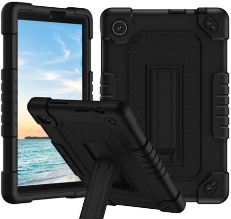 Hoibon for TCL TAB 8 Case - Heavy Duty Rugged Full-Body Shoulder Strap Shockproof Case for 8 inch Tablets (Black)