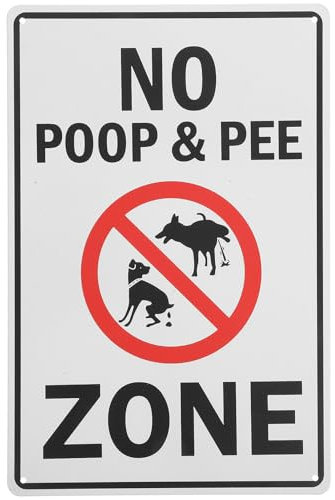 OUNONA Outdoor Dog No Peeing Pooping Sign Dog Walking Warning Sign for Parks and Gardens Dog Foul Notice Weatherproof Dog Sign for Responsible Pet Owners