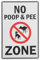 OUNONA Outdoor Dog No Peeing Pooping Sign Dog Walking Warning Sign for Parks and Gardens Dog Foul Notice Weatherproof Dog Sign for Responsible Pet Owners