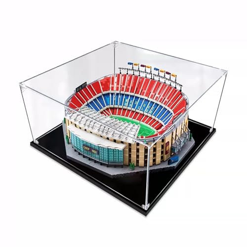 Figuren-Displaybox für LEGO 10284 Camp N-OU F-C Barccelona, Acryl, staubdicht, transparent, maßgeschneiderte Vitrine (kein Modell) (Schnappverschluss + 3 mm)