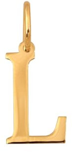 Rodium - Goldene Anhänger, Buchstabe L, 14 Karat Gold/ 585er Feingehalt, Charms für Halskette oder Ketten Armband, Ideales Geschenke für Damen, Kettenanhänger für Goldschmuck