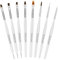 Sularpek 8 Pièces Pinceau Nail Art Ongles, Pinceaux en Détail à Ongles, Pinceau Ongle Gel Trousse, Pinceaux Nail Art pour DIY Nails Art Gel Dessiner des Détails