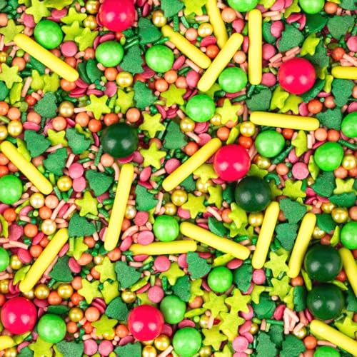 Super Streusel Weihnachten Wichtelwald | Weihnachts Streusel zum Verzieren von Plätzchen, Kuchen, Torten & Lebkuchen | Christmas Sprinkles Weihnachten | Essbare Weihnachtsdeko Backen |